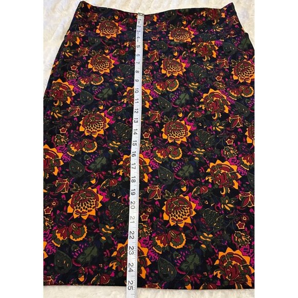 Women's LuLaRoe Floral Straight & Pencil Midi Skirt Polyester Blend Size Large - Picture 8 of 12